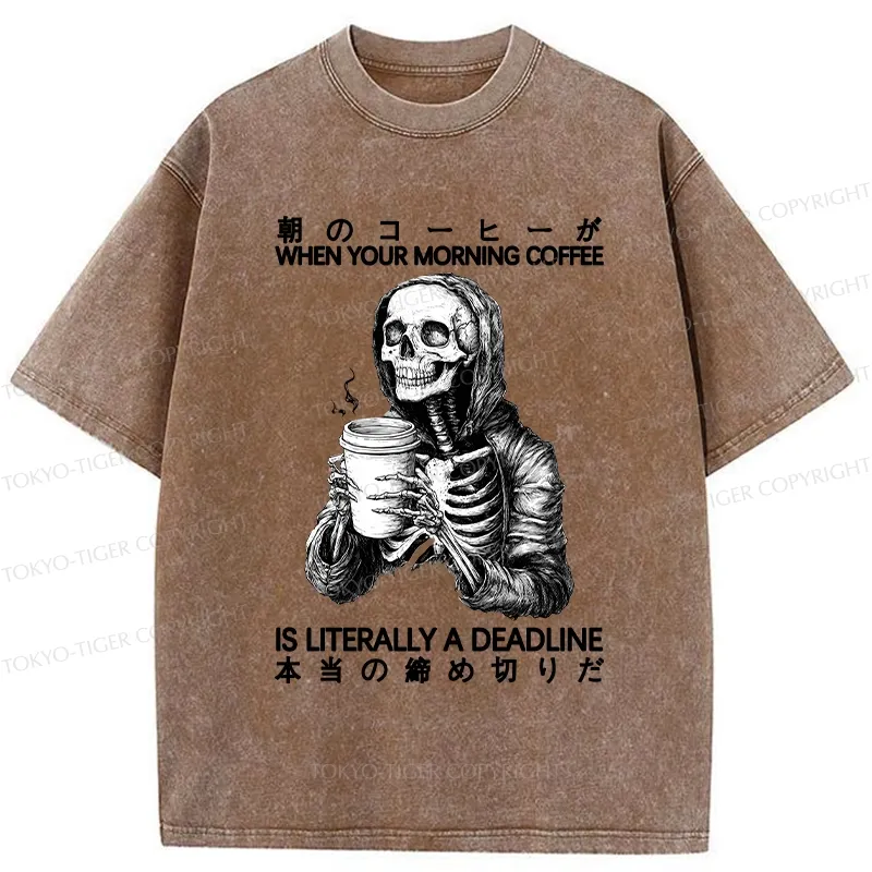 Tokyo-Tiger Workers Rely On Coffee To Survive Washed T-Shirt