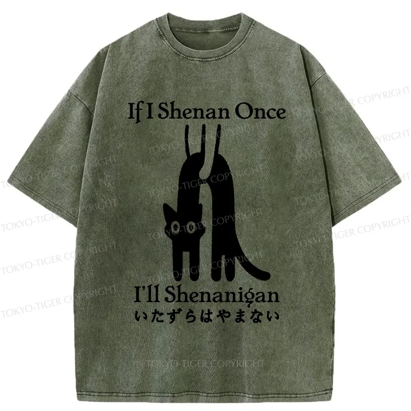 Tokyo-Tiger If I Shenan Once I'll Shenanigan Washed T-Shirt