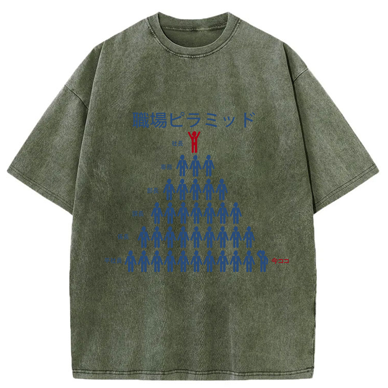 Tokyo-Tiger Workplace Pyramid Washed T-Shirt