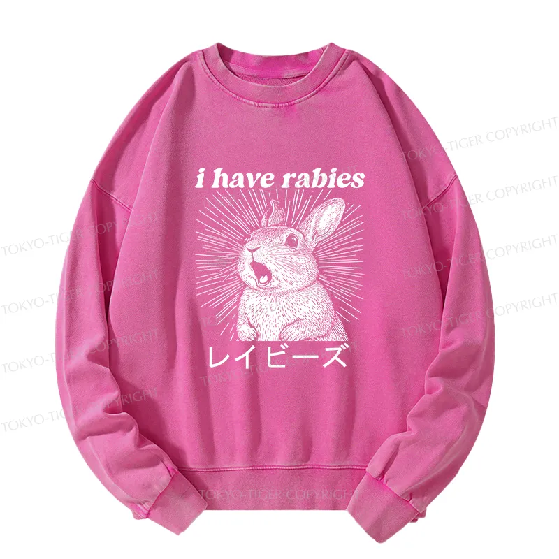 Tokyo-Tiger Funny Rabbit Washed Sweatshirt