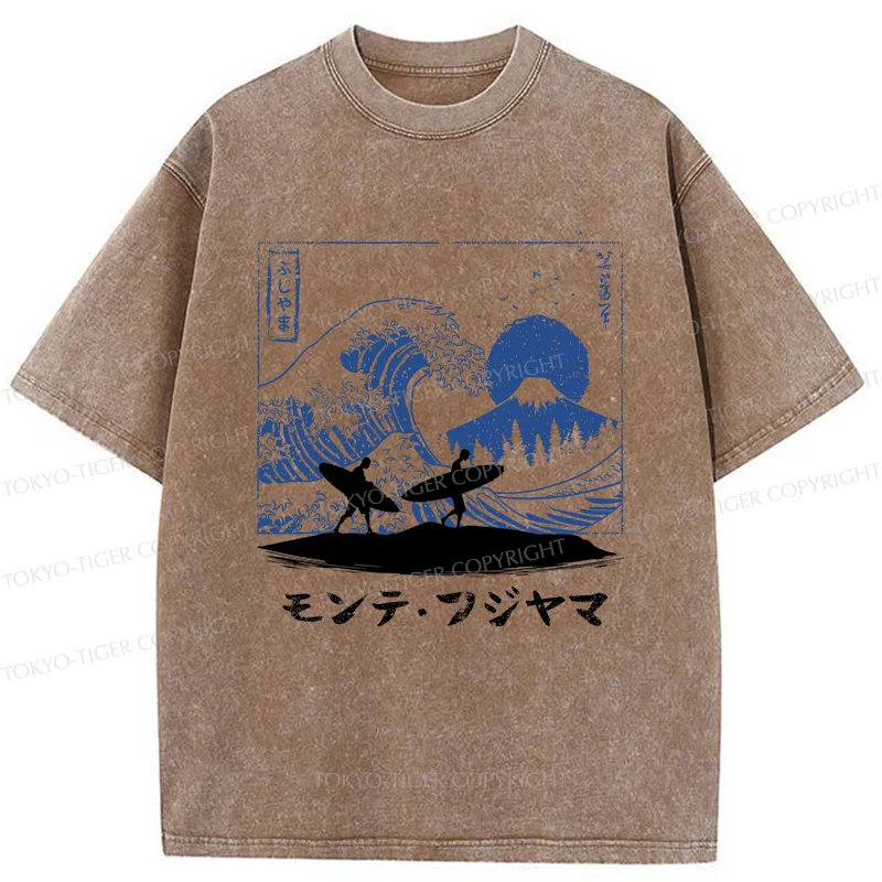 Tokyo-Tiger Japanese Surfing Washed T-Shirt