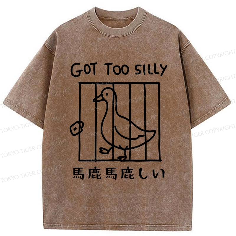 Tokyo-Tiger Got Too Silly Funny Washed T-Shirt