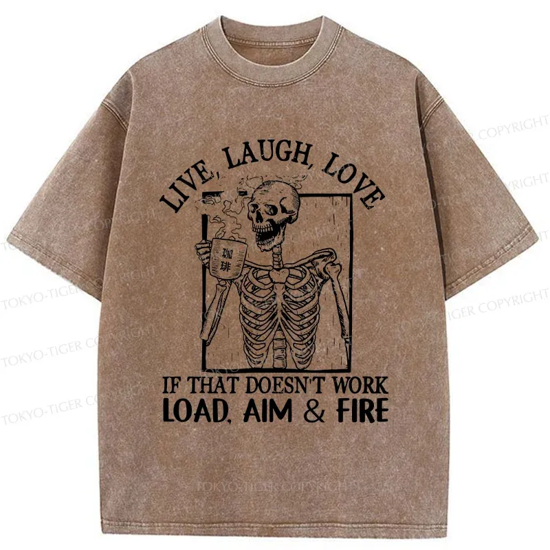 Tokyo-Tiger Grumpy Skeleton Washed T-Shirt