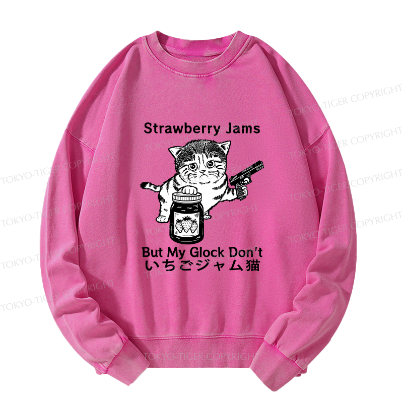 Tokyo-Tiger Strawberry Jam Cat Washed Sweatshirt