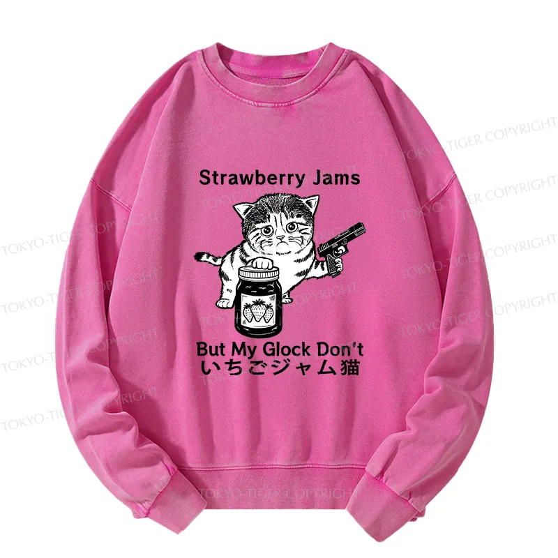 Tokyo-Tiger Strawberry Jam Cat Washed Sweatshirt