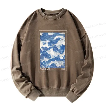 Tokyo-Tiger Japanese Retro Art Wave Washed Sweatshirt