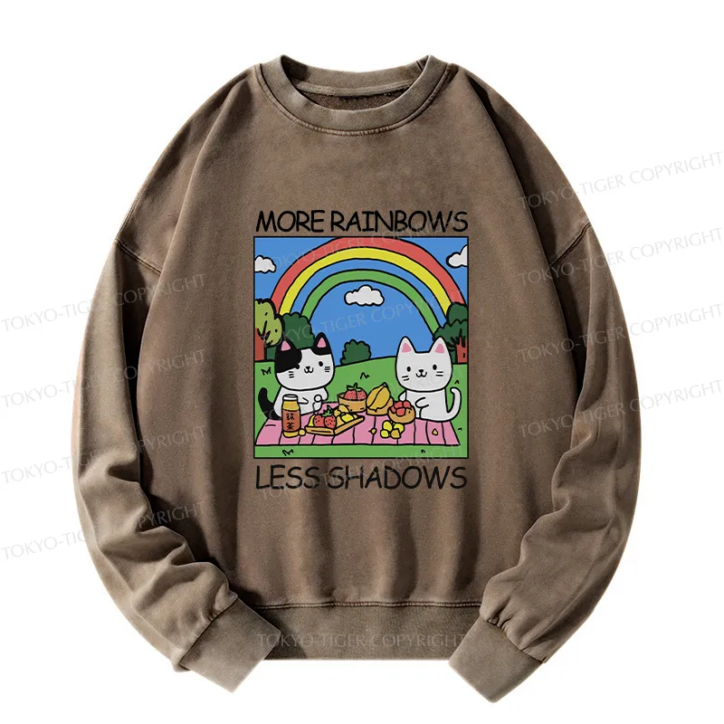 Tokyo-Tiger More Rainbows Less Shadows Washed Sweatshirt