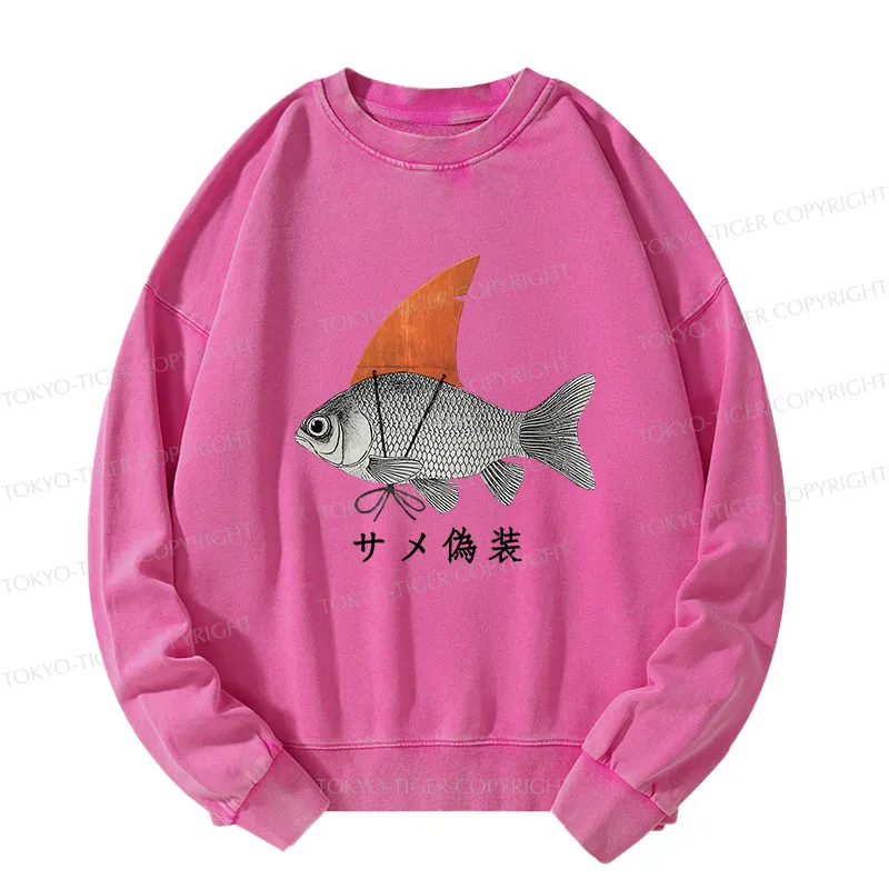 Tokyo-Tiger Fish Disguise Washed Sweatshirt