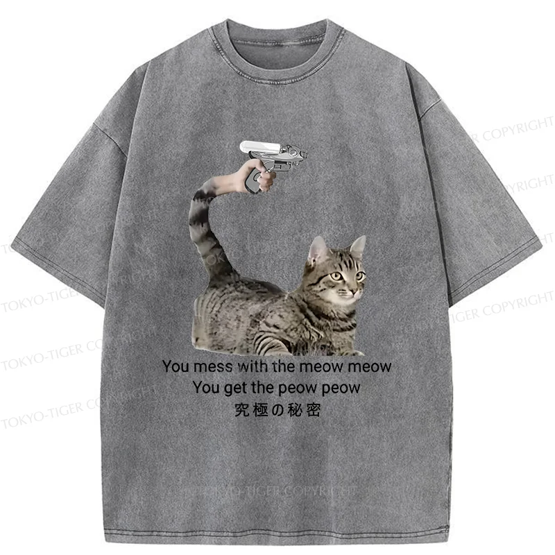 Tokyo-Tiger Cat's Secret Weapon Washed T-Shirt