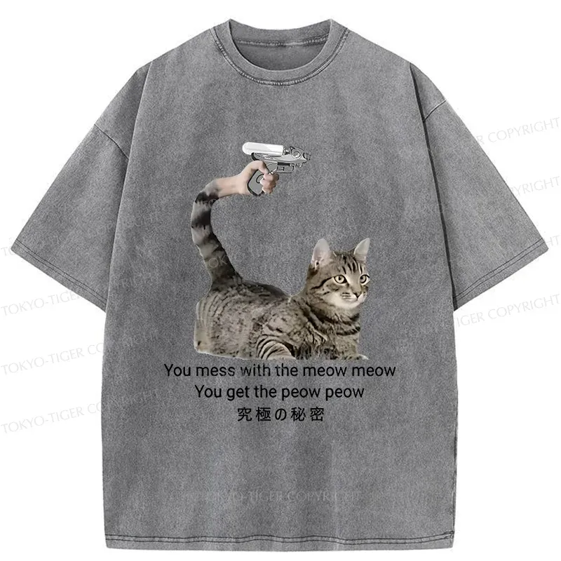 Tokyo-Tiger Cat's Secret Weapon Washed T-Shirt