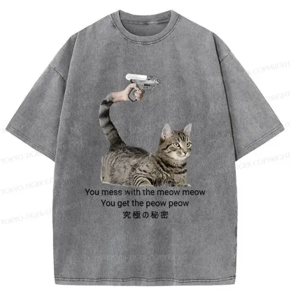 Tokyo-Tiger Cat's Secret Weapon Washed T-Shirt