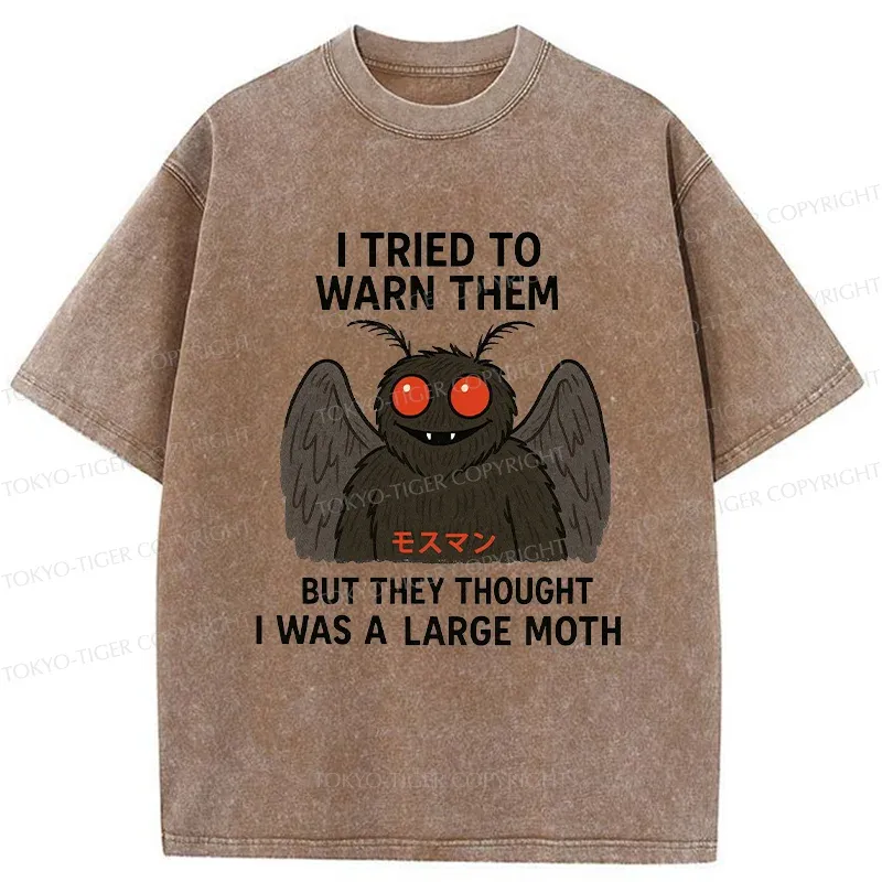 Tokyo-Tiger Funny Mothman Washed T-Shirt