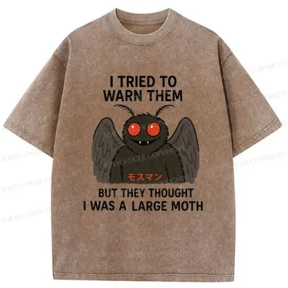 Tokyo-Tiger Funny Mothman Washed T-Shirt
