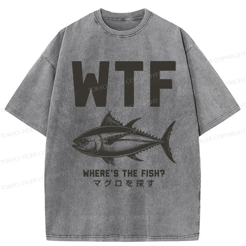 Tokyo-Tiger Finding Tuna Washed T-Shirt