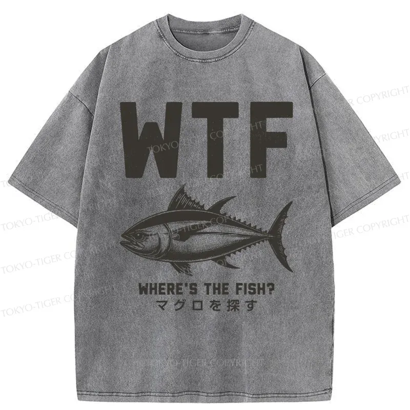 Tokyo-Tiger Finding Tuna Washed T-Shirt