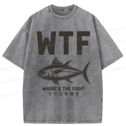 Tokyo-Tiger Finding Tuna Washed T-Shirt