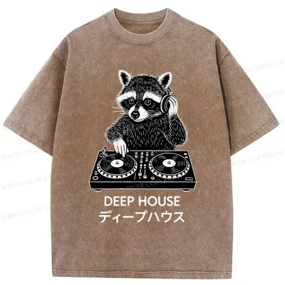 Tokyo-Tiger DJ Raccoon Washed T-Shirt
