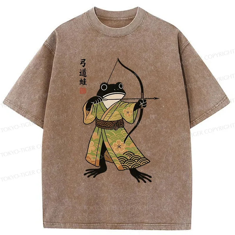 Tokyo-Tiger Frog Shooter Washed T-Shirt