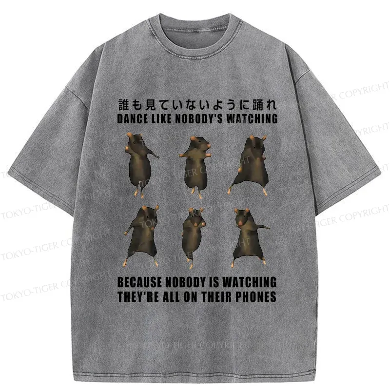 Tokyo-Tiger Mouse Entertaining Himself Washed T-Shirt