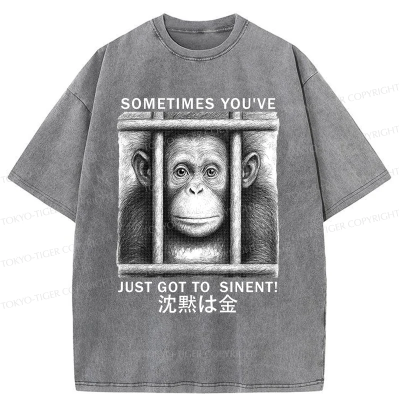 Tokyo-Tiger Silent Gorilla Washed T-Shirt