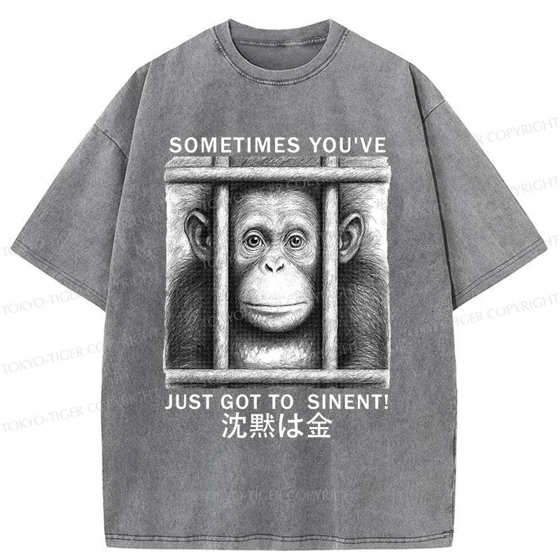 Tokyo-Tiger Silent Gorilla Washed T-Shirt