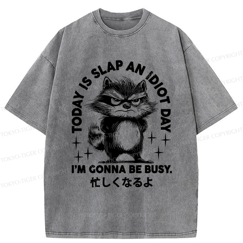 Tokyo-Tiger Busy Raccoon Washed T-Shirt