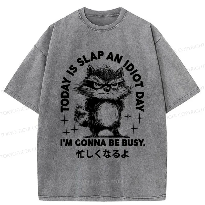 Tokyo-Tiger Busy Raccoon Washed T-Shirt