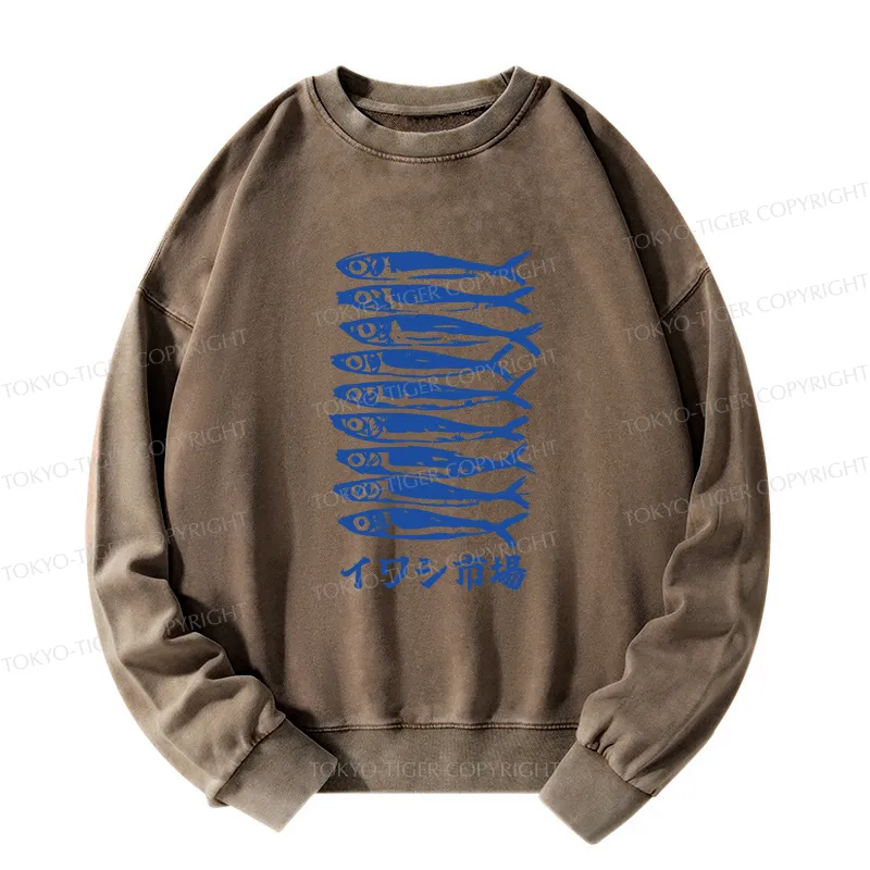 Tokyo-Tiger Sardine Market Washed Sweatshirt