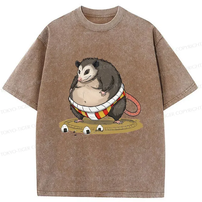 Tokyo-Tiger Opossum Sumo Washed T-Shirt