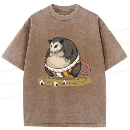 Tokyo-Tiger Opossum Sumo Washed T-Shirt