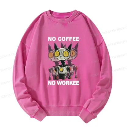 Tokyo-Tiger No Coffee No Workee Washed Sweatshirt