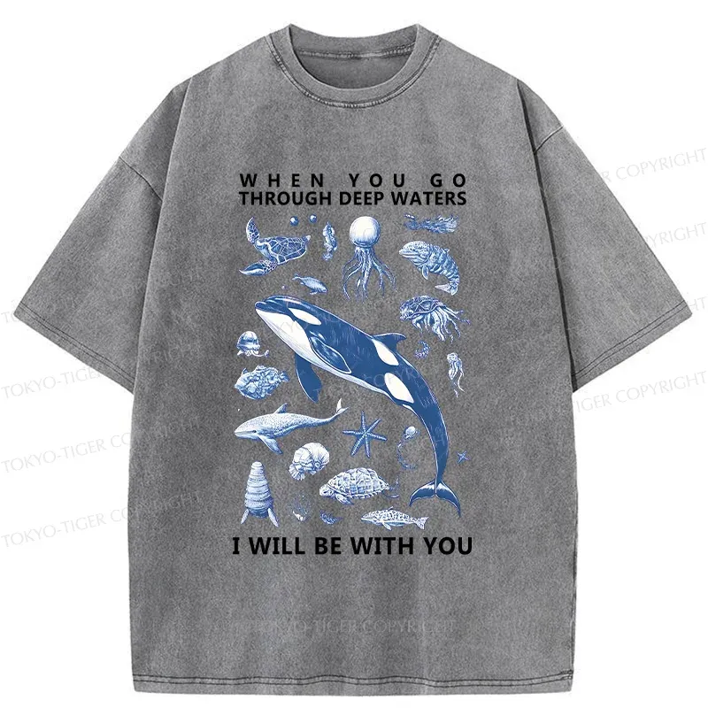 Tokyo-Tiger Deep Sea Creatures Washed T-Shirt