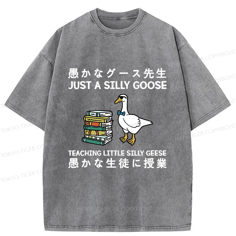 Tokyo-Tiger Stupid Goose Professor Washed T-Shirt