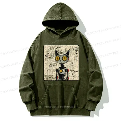 Tokyo-Tiger Robot Cat Washed Hoodie