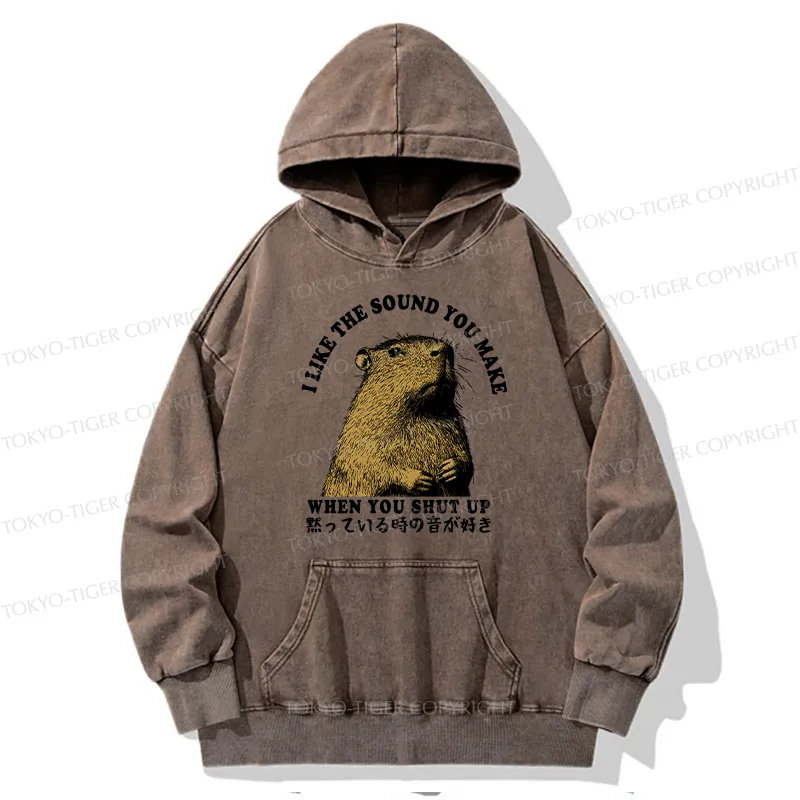 Tokyo-Tiger I Like The Sound Of Silence Washed Hoodie