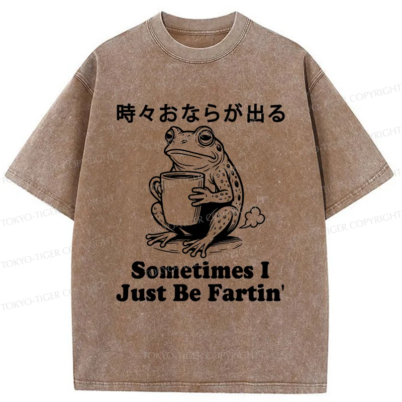 Tokyo-Tiger Farting Frog Washed T-Shirt