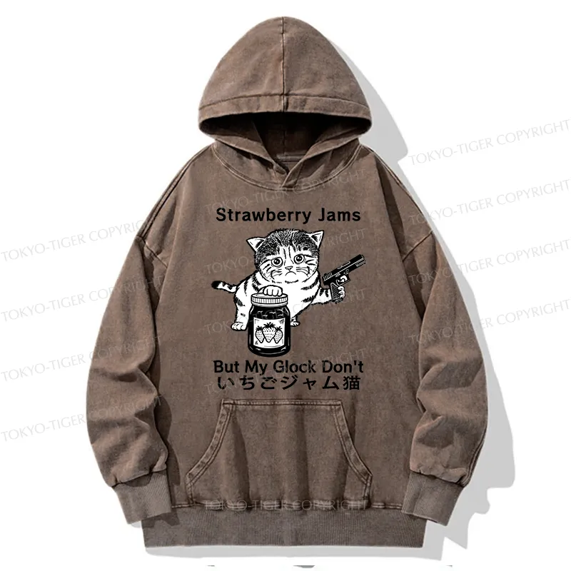 Tokyo-Tiger Strawberry Jam Cat Washed Hoodie