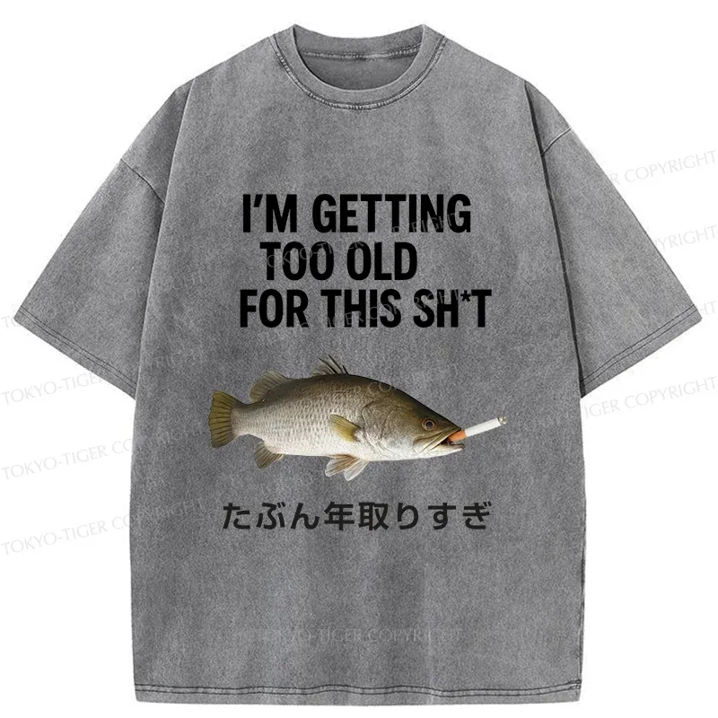 Tokyo-Tiger Smoked Fish Washed T-Shirt