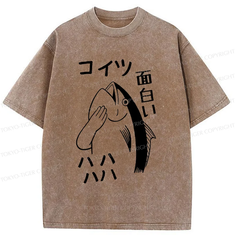Tokyo-Tiger Teasing Fishman Washed T-Shirt