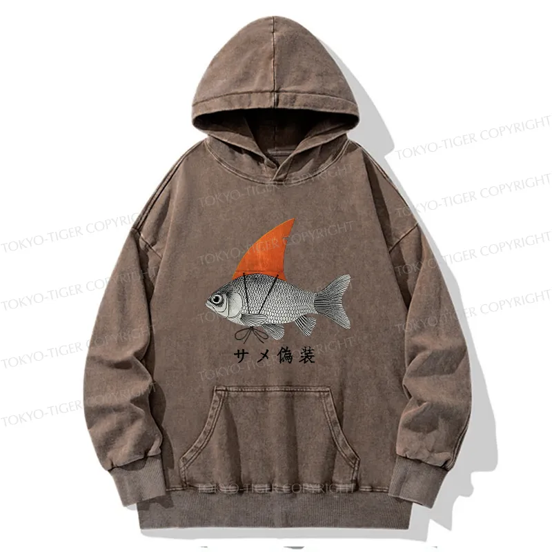 Tokyo-Tiger Fish Disguise Washed Hoodie