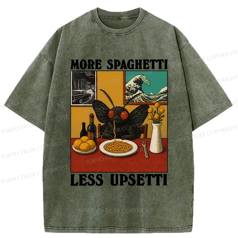 Tokyo-Tiger More Spaghetti Less Upsetti Mothman Washed T-Shirt
