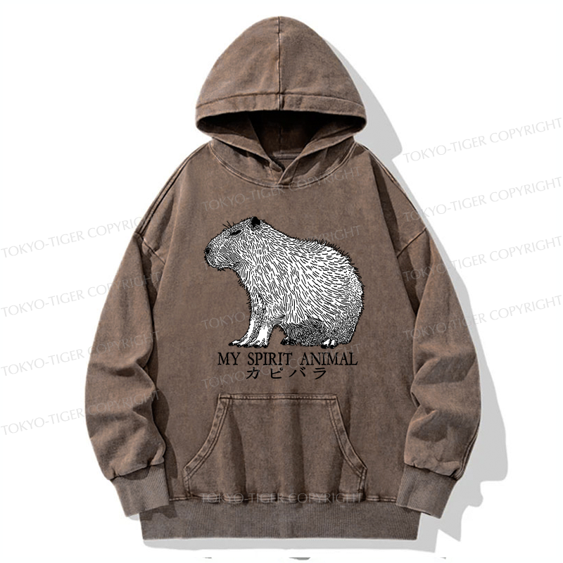 Tokyo-Tiger Capybara Spirit Washed Hoodie