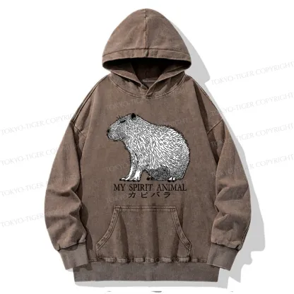 Tokyo-Tiger Capybara Spirit Washed Hoodie