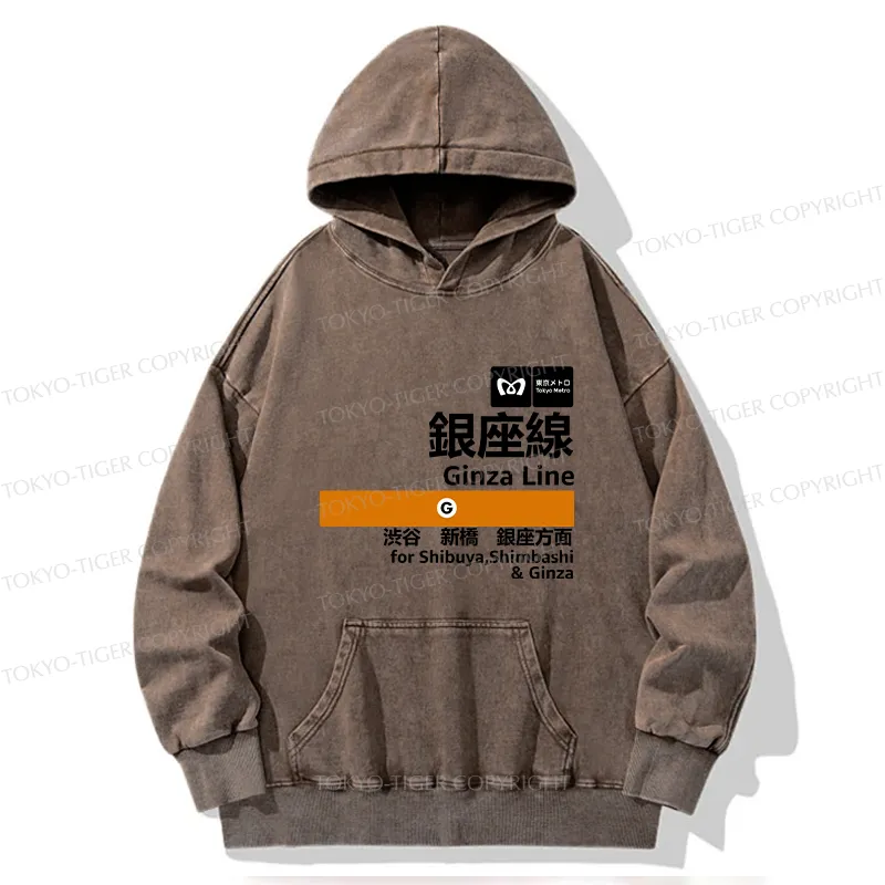 Tokyo-Tiger Ginza Line Japan Washed Hoodie
