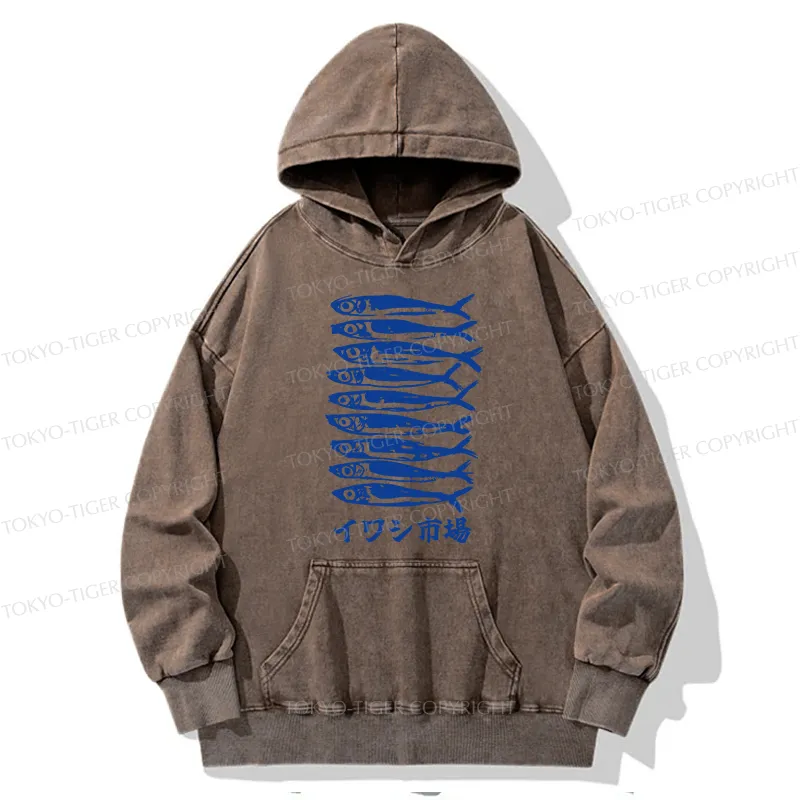 Tokyo-Tiger Sardine Market Washed Hoodie