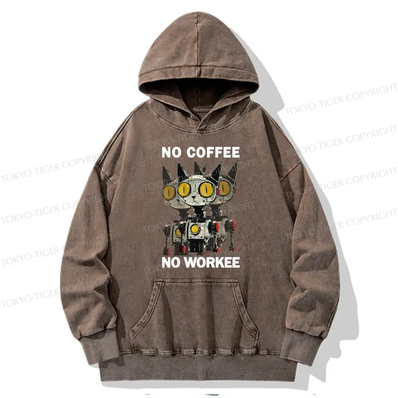 Tokyo-Tiger No Coffee No Workee Washed Hoodie