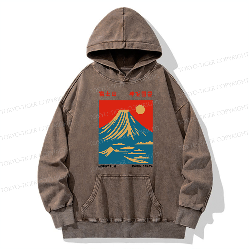 Tokyo-Tiger Mount Fuji Vintage Washed Hoodie