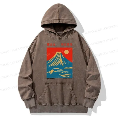 Tokyo-Tiger Mount Fuji Vintage Washed Hoodie