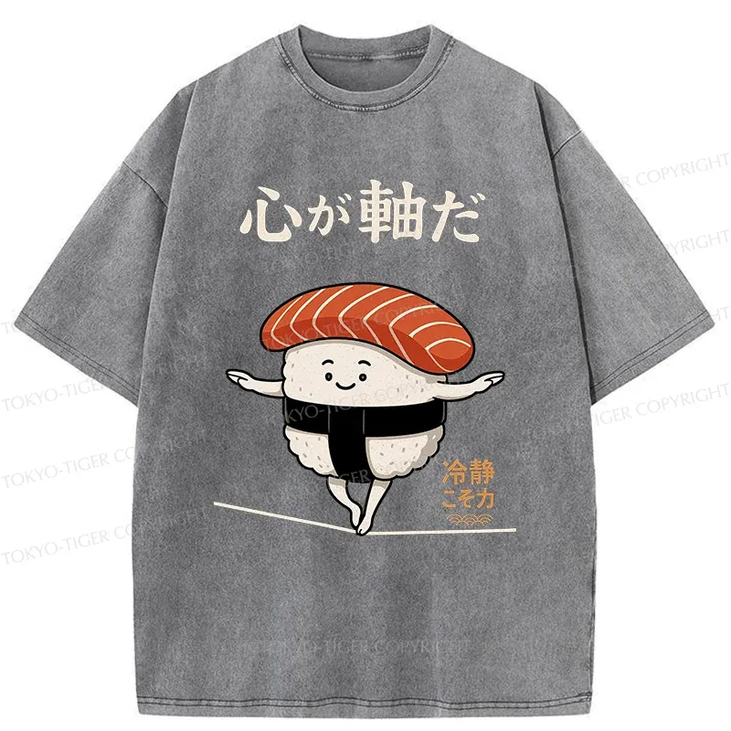 Tokyo-Tiger Calm Sushi Washed T-Shirt