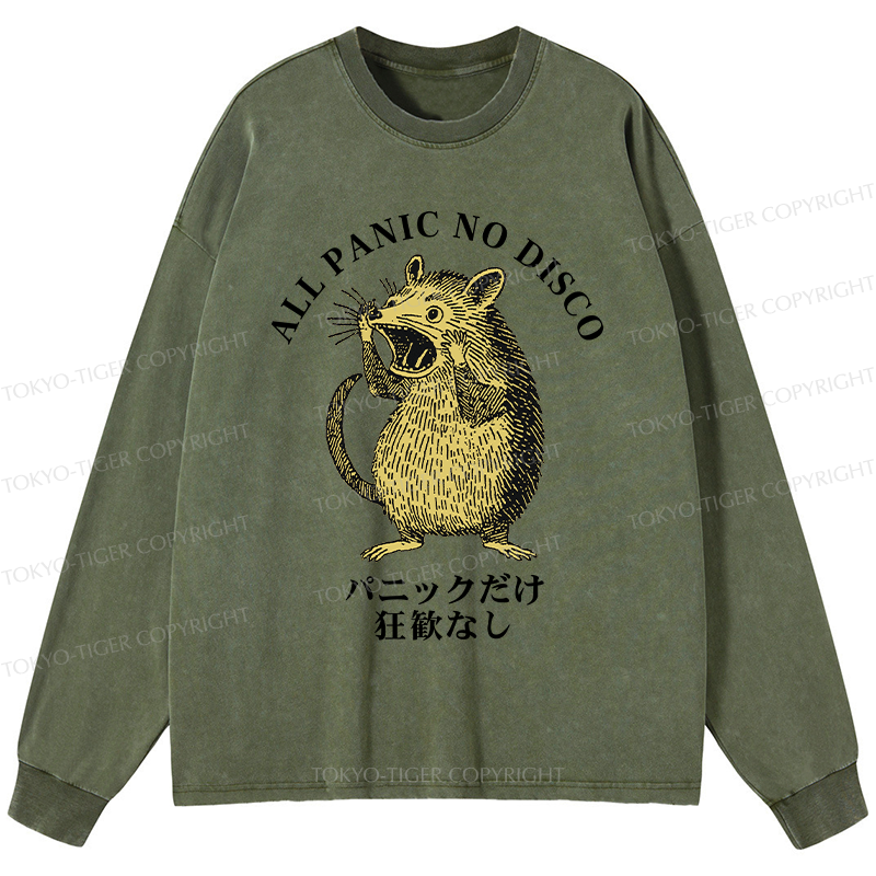 Tokyo-Tiger All Panic No Disco Washed Long Sleeve T-Shirt